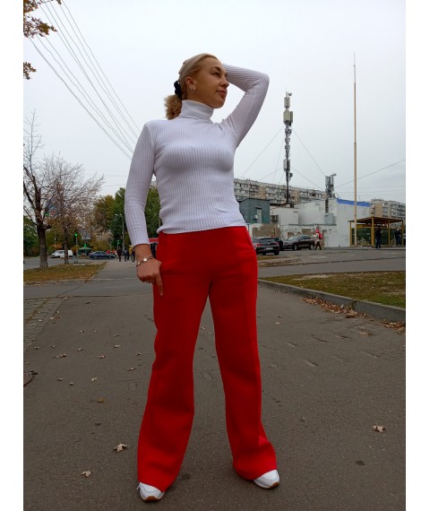 Брюки палаццо красные