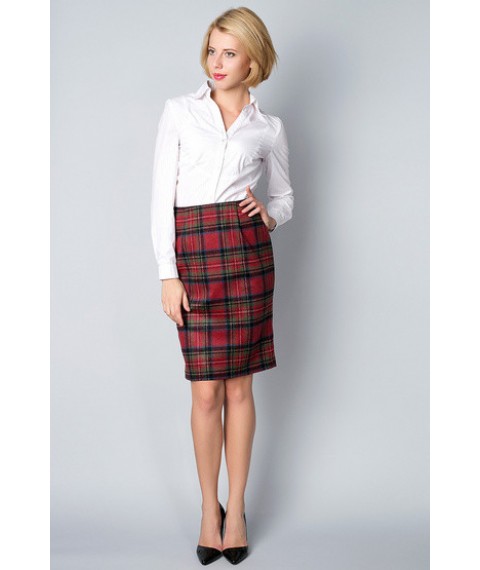 Women's warm check skirt J73