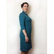 Turquoise elegant dress with neckline P77