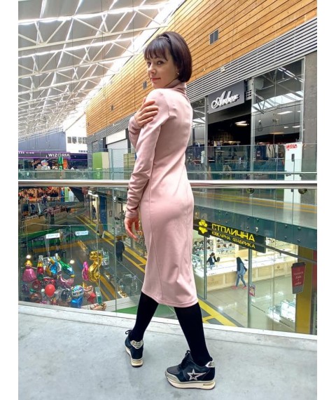 Плаття-гольф нюдовий трикотаж