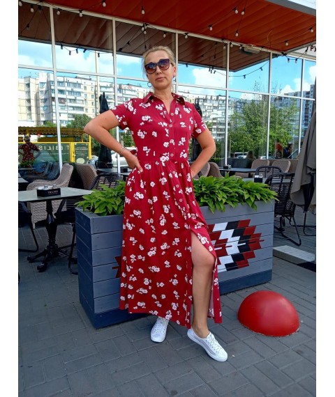 Maxi robe dress with buttons