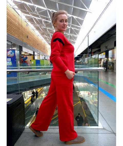 Red palazzo pants