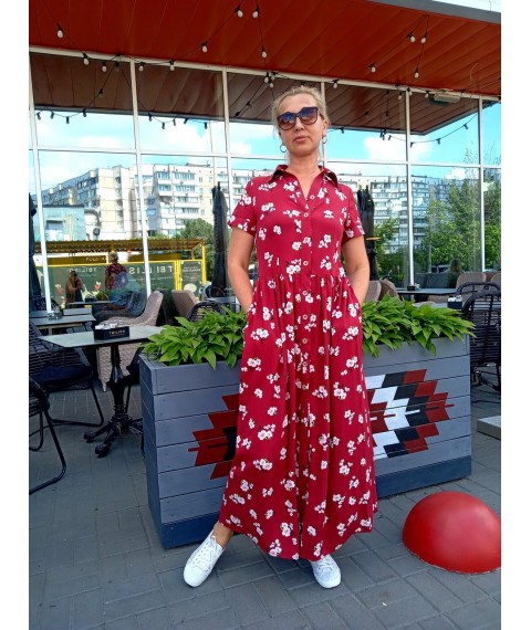 Maxi robe dress with buttons
