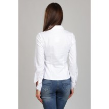 Белая женская рубашка с рельефными швами Р73