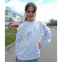 White sweatshirt with lace
