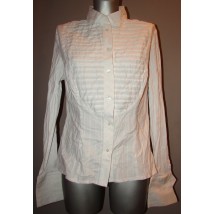 Блузка женская белая с декоративной полочкой Р06