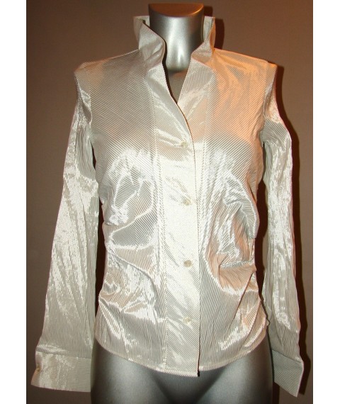 Women's white blouse with shawl collar P34