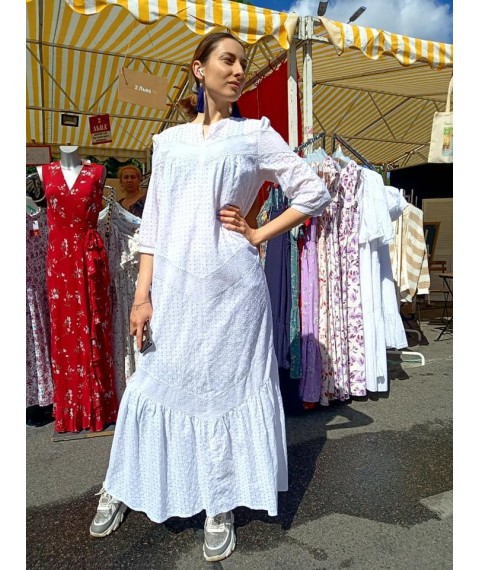 White stitched dress