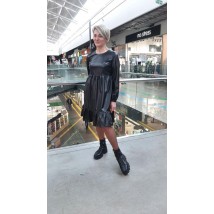 Dress made of black eco leather
