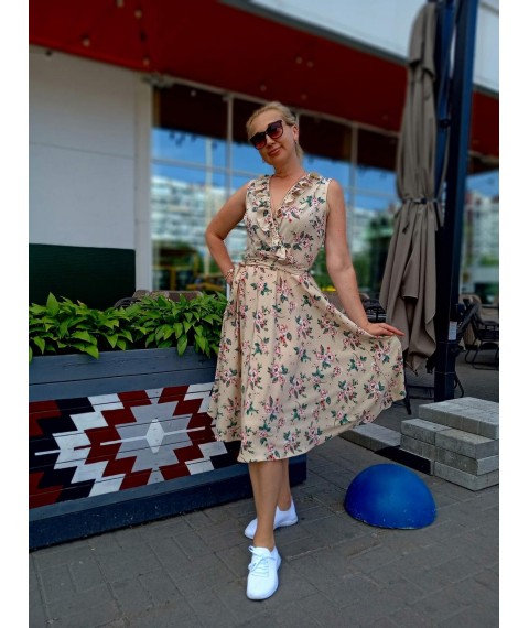 Midi dress with ruffle