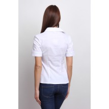 Біла класична блузка з коротким рукавом Р60