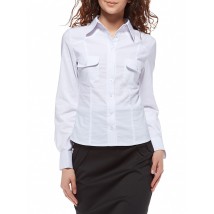 White women's shirt with pockets P73