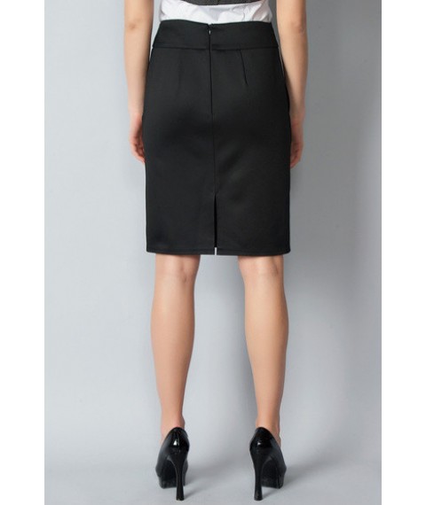 Women's black narrow skirt with pockets У85