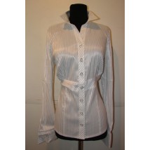 Women's striped blouse with imitation belt P50