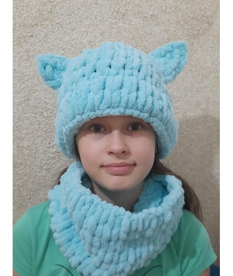 Turquoise set - hat, snood and mittens