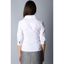 White cotton shirt with decorative yoke P75