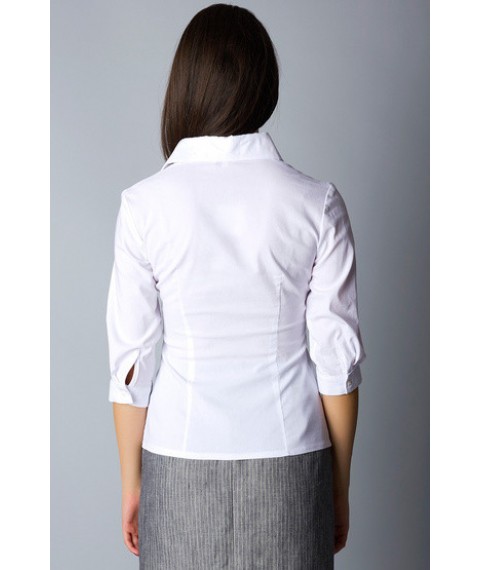 White cotton shirt with decorative yoke P75