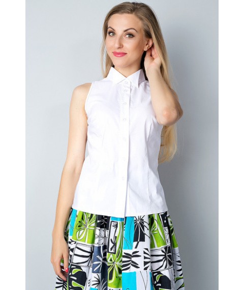 White American sleeveless women's blouse P100