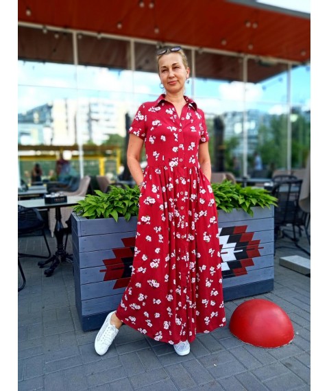 Maxi robe dress with buttons