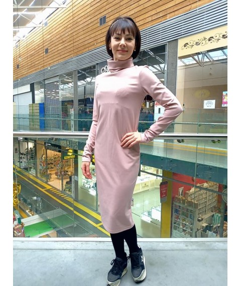 Плаття-гольф нюдовий трикотаж