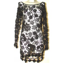 Black openwork dress, crochet
