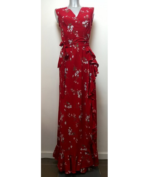 Long red wraparound sundress
