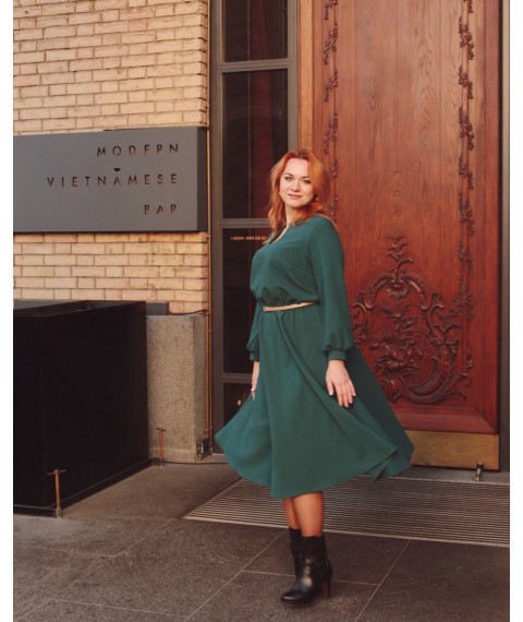 Midi dress with teardrop neckline
