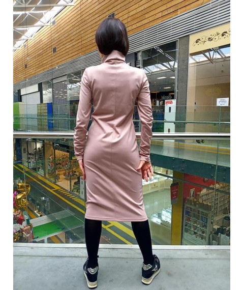 Плаття-гольф нюдовий трикотаж