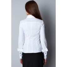 White blouse, long sleeve, with bows P106