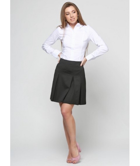 Women's black short pleated skirt J88