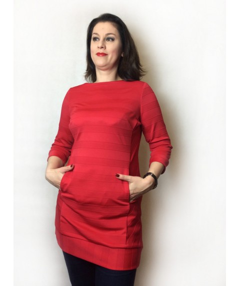 Red tunic with pockets P151