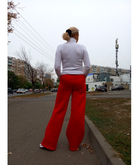 Брюки палаццо красные