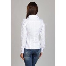 Біла сорочка з кокеткою з бавовни P78