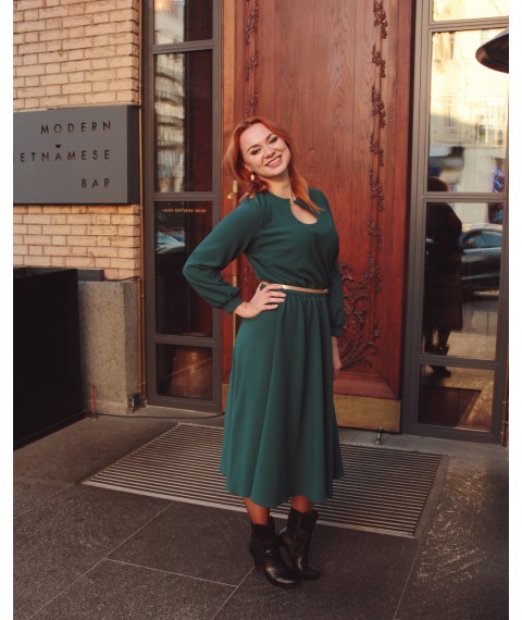 Midi dress with teardrop neckline