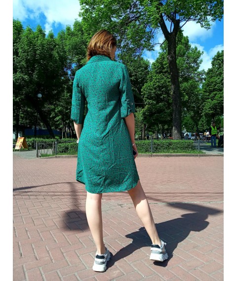 Плаття-сорочка зелений штапель