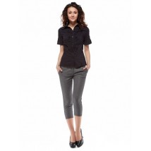 Black ruffled short sleeve shirt