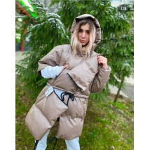 Beige convertible down jacket