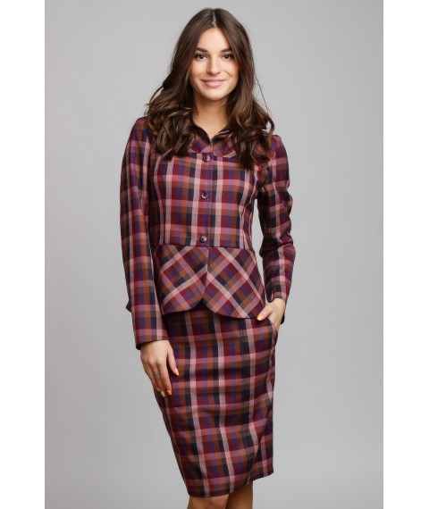 Peplum check jacket