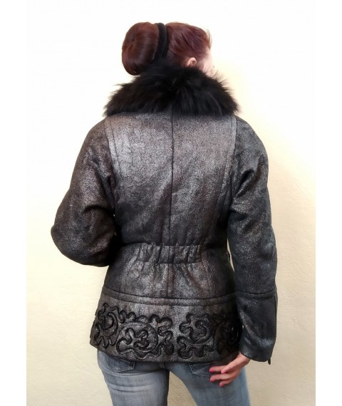 Warm women's jacket with natural fur, Raslov