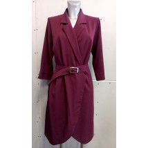 Women's office wrap dress with a belt