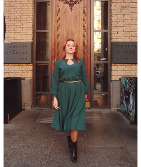 Midi dress with teardrop neckline