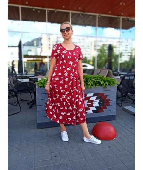 Платье штапельное вишня