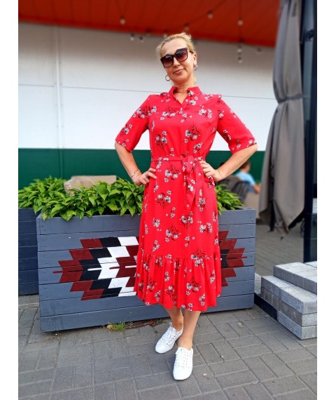 Midi dress with ruffle