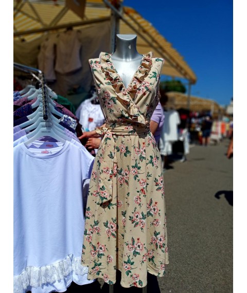 Midi dress with ruffle