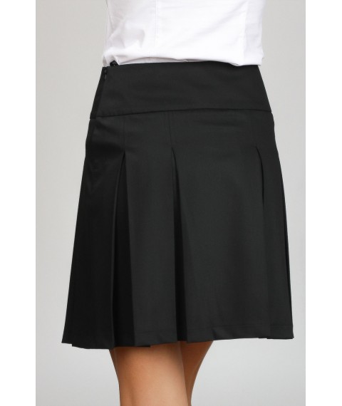 Women's black short pleated skirt J88