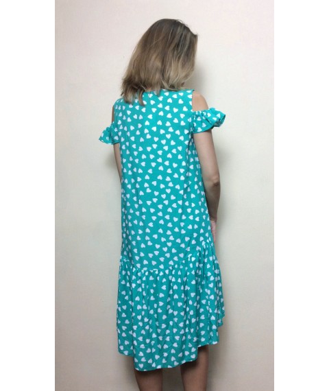 Mint dress with asymmetrical hem T152