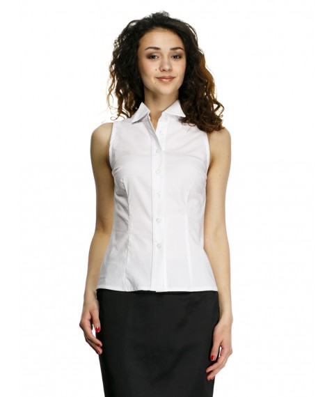 Біла жіноча блузка-американка без рукавів Р100