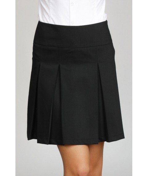 Women's black short pleated skirt J88