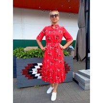Midi dress with ruffle