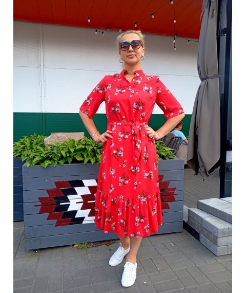 Midi dress with ruffle